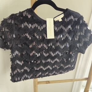 Thirty Thirty Black Sequin Top